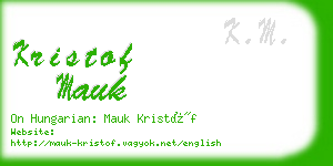 kristof mauk business card